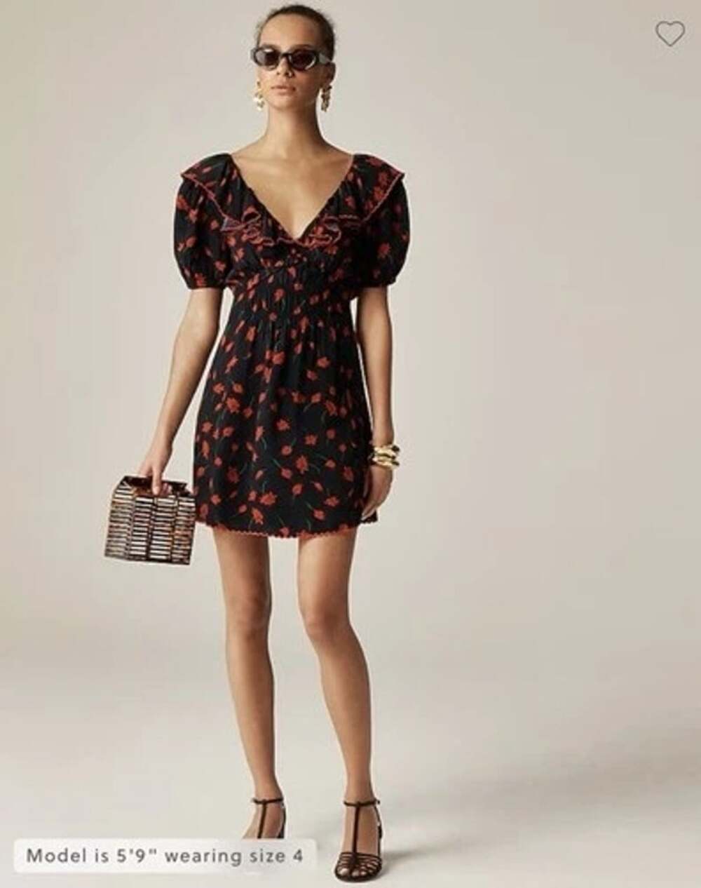 NWT J Crew Women Dark Romantic Mini Dress Red Daisy Babydoll Smock Dark Fairy 14
